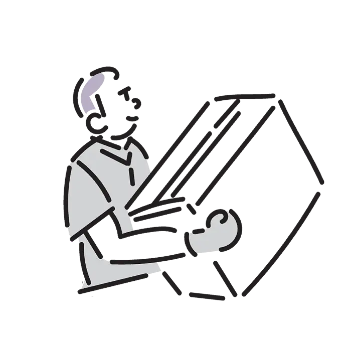 商品を届ける物流部のイラスト