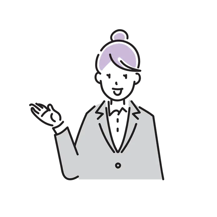 商品を販売する営業部、直営部、通信販売部のイラスト